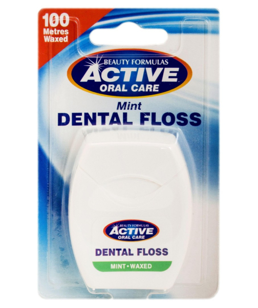 Ментоловая зубная нить Mint Dental Floss Active Oral Care, 100 м