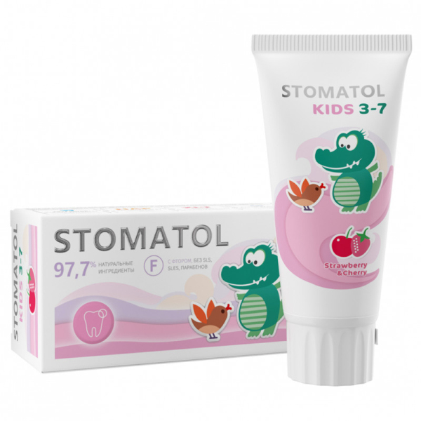 Зубная паста Stomatol Strawberry & cherry детская 50гр