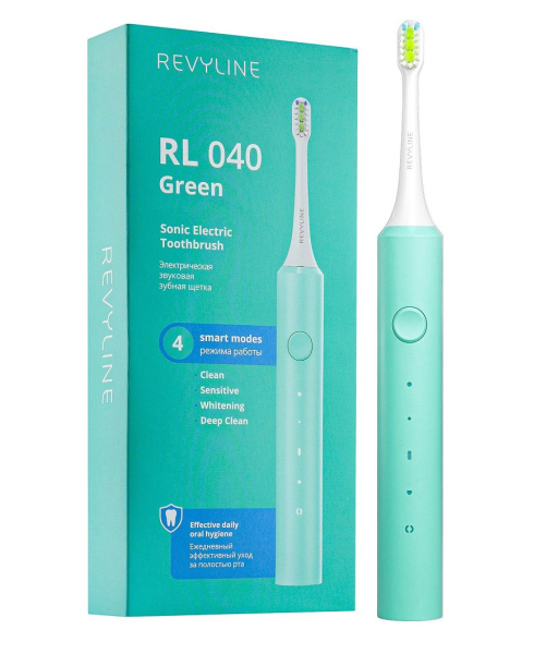 Электрическая звуковая зубная щётка Revyline RL 040, зеленая