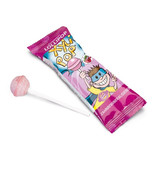 Xyli POP детский леденец на палочке с ксилитом со вкусом клубники