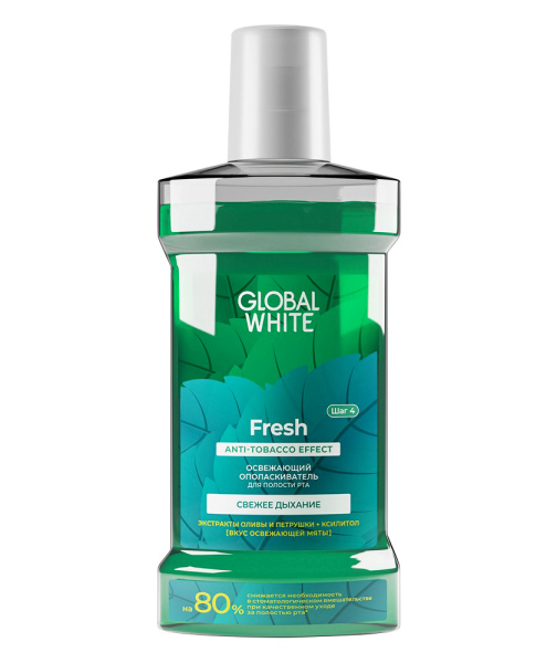 Ополаскиватель для полости рта Global White Fresh Anti-tobacco Effect