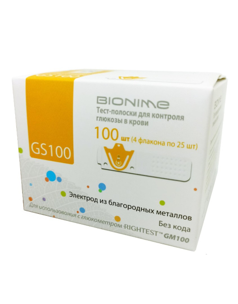Тест-полоски GS 100 Test Strips, 100 шт
