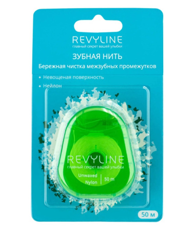 Зубная нить Revyline нейлон, невощеная, 50 м