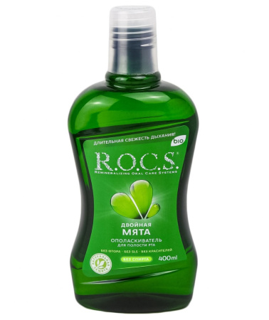 Ополаскиватель для полости рта R.O.C.S. со вкусом двойной мяты, 400 мл