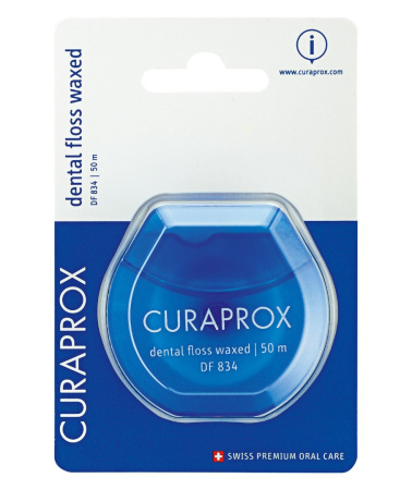 Нить межзубная Curaprox DF 834 мятная, 50 м