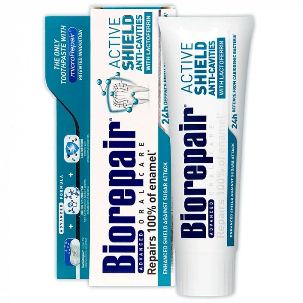 Зубная паста Biorepair advanced active shield anti-cavities with lactoferrin
