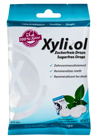 Леденцы с ксилитом Miradent Xylitol Drops, вкус мяты