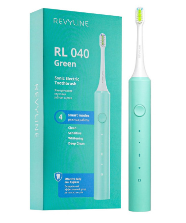 Электрическая звуковая зубная щётка Revyline RL 040, зеленая
